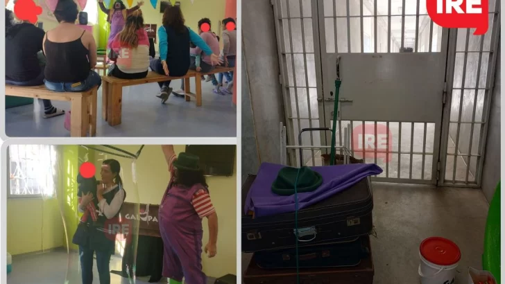 Más que un show: Galupa visitó la cárcel de mujeres y les regaló colores a los niños