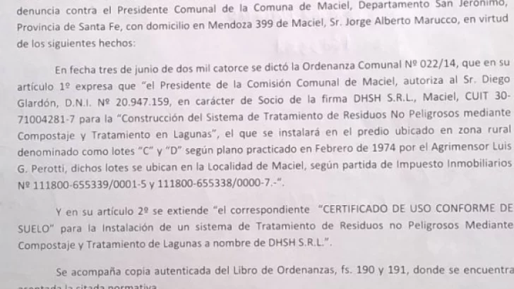 Denunciaron a Marucco por “Incumplimiento de deberes de funcionario público y falsedad ideológica”