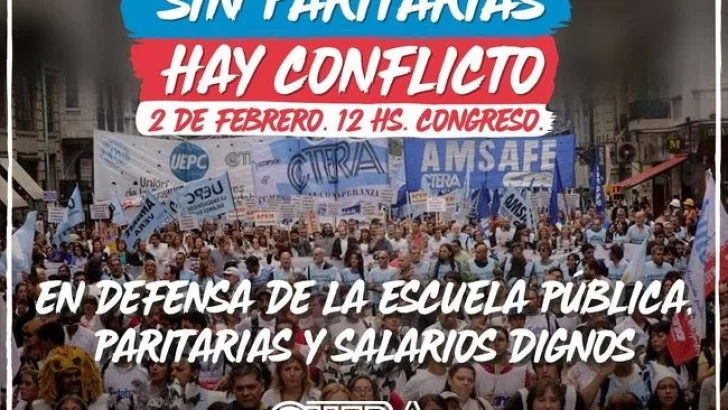 CTERA exige paritarias nacionales: peligra el inicio de clases