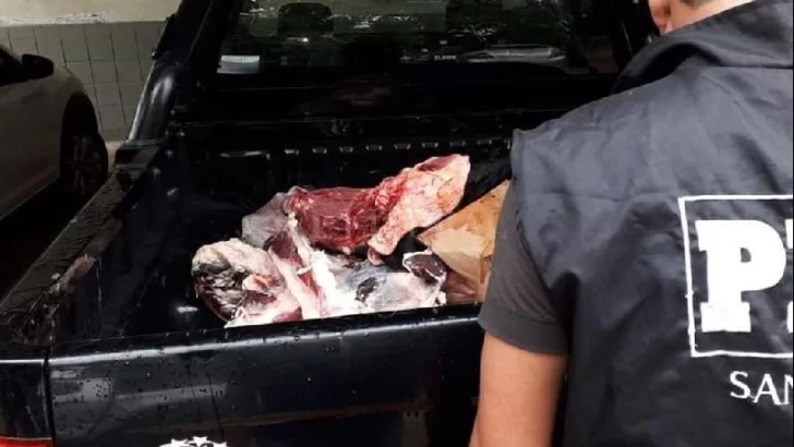 Faenaron una vaca en la isla pero al llegar a Gaboto los detuvo la policía