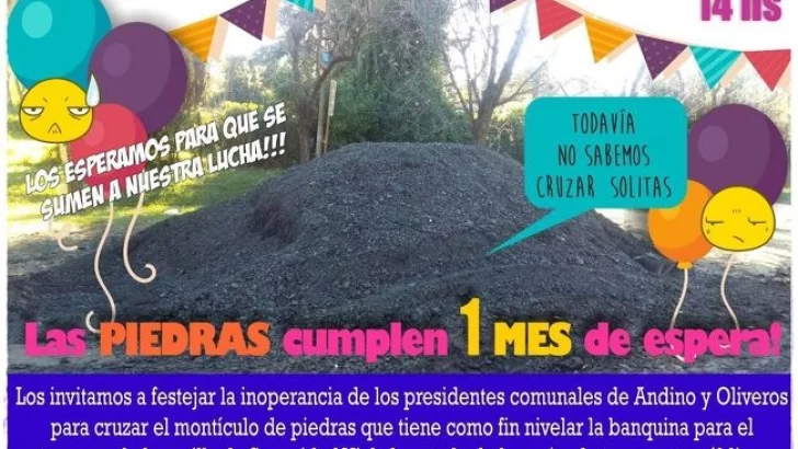 Los vecinos organizados invitan al “Cumplemes de las piedritas”