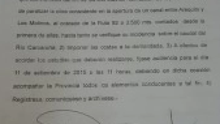 La Justicia falló a favor de paralizar las obras del canal en Sanford hacia el Carcarañá