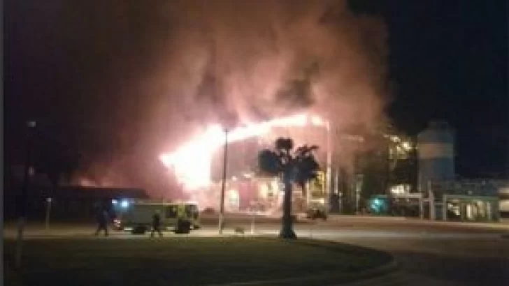 Voraz incendio en la planta de Celulosa: bomberos controlaron el foco ígneo