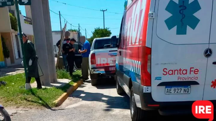 Un joven resultó herido tras un choque en una esquina céntrica de Maciel