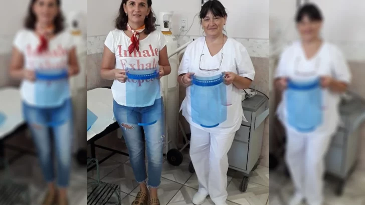 Díaz recibió protectores faciales para el personal de salud