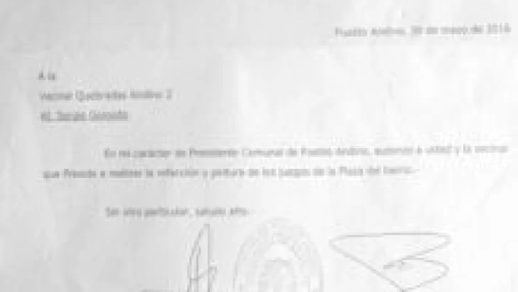 Vecinos de Quebradas de Andino II refaccionarán una plaza pública