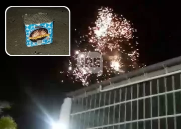 Pese a la campaña de Pirotecnia Cero hinchas del Club Maciel sorprendieron anoche con fuegos artificiales