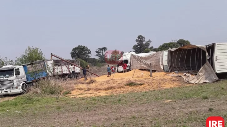 Fortísimo accidente entre dos camiones cargados por ruta 91