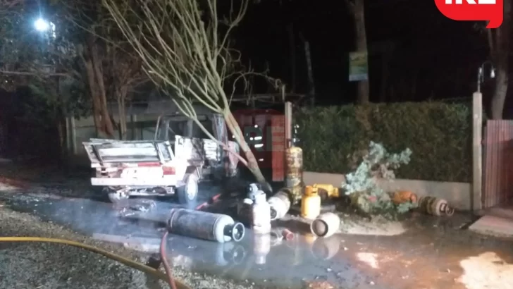 Una vivienda con depósito de garrafas sufrió un incendio en Andino