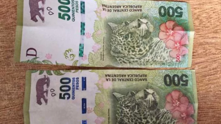 Alertan sobre la circulación de billetes de 500 pesos falsos