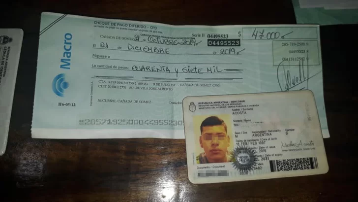 Timbúes: Vendió un auto pero le rebotaron el cheque y no vio más al comprador