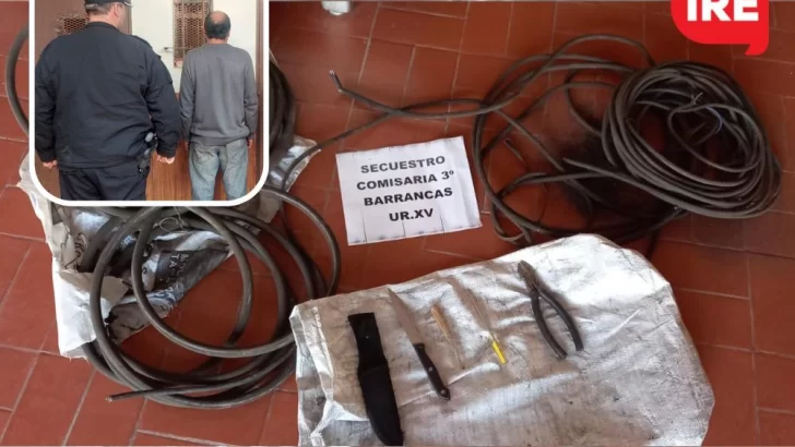 La policía de Barrancas agarró infraganti a un ladrón robando cables
