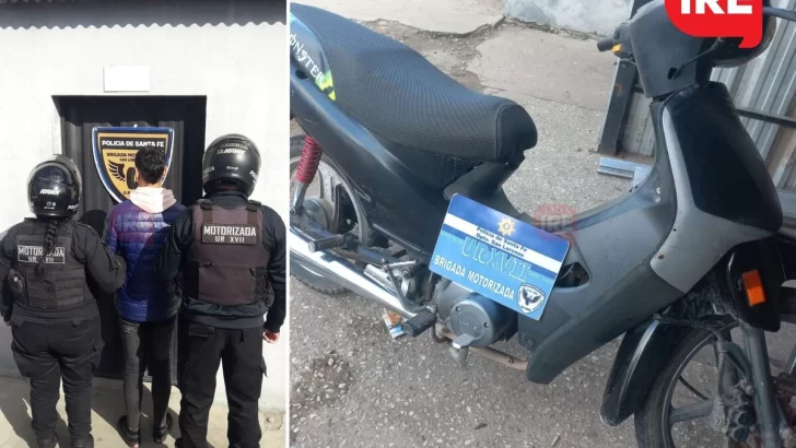 Detuvieron en San Lorenzo a un joven de Timbues con una moto robada