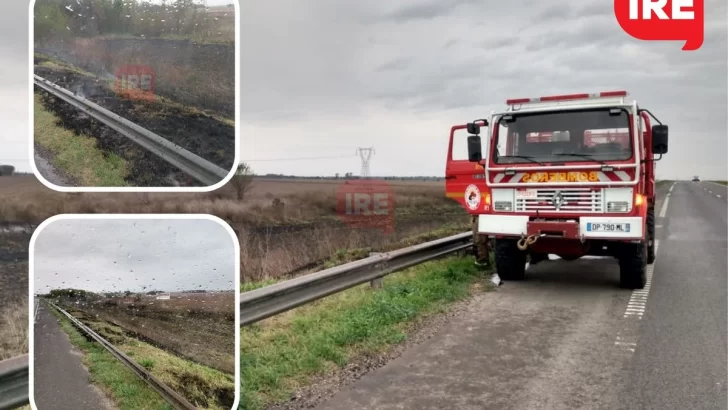 Los incendios no cesan ni con la lluvia: Arde la banquina de autopista