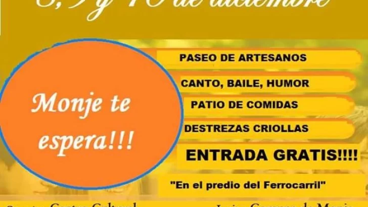 Monje se prepara para un fin de semana largo de eventos culturales y artísticos