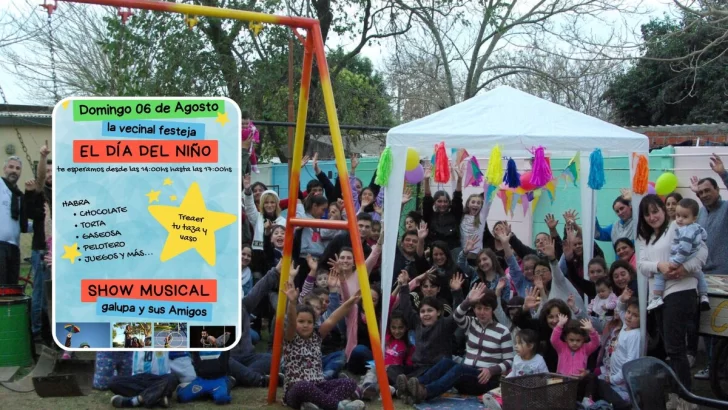 La vecinal del Frigorifico invita a festejar la niñez con Galupa, juegos y chocolate caliente