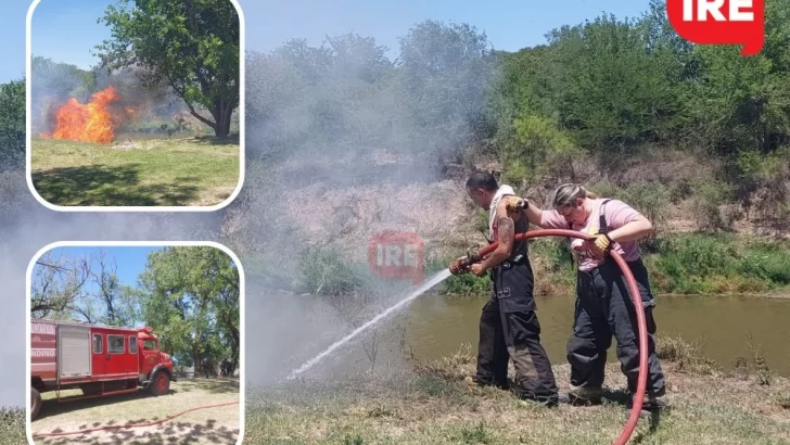 Se incendió un sector de la barranca del Carcarañá en Los Dos Puentes