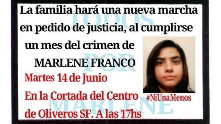 A un mes, la Familia de Marlene convoca a una nueva marcha