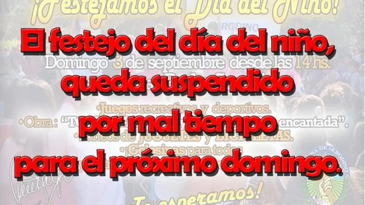 Por mal clima pospusieron los festejos por el día del niño
