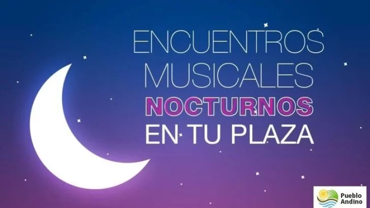 Encuentro Musical nocturno en  la plaza de Pueblo Andino