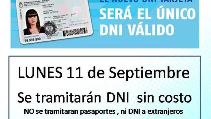 Se podrá tramitar el nuevo DNI en la Comuna de Carrizales