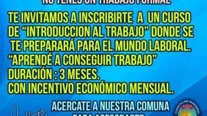 Inscriben al curso: “Introducción al trabajo”