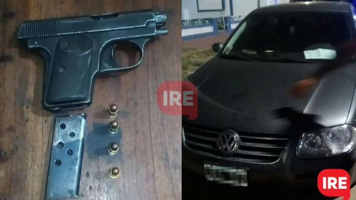 Detuvieron en Timbúes a dos hombres que circulaban en auto con un arma de fuego