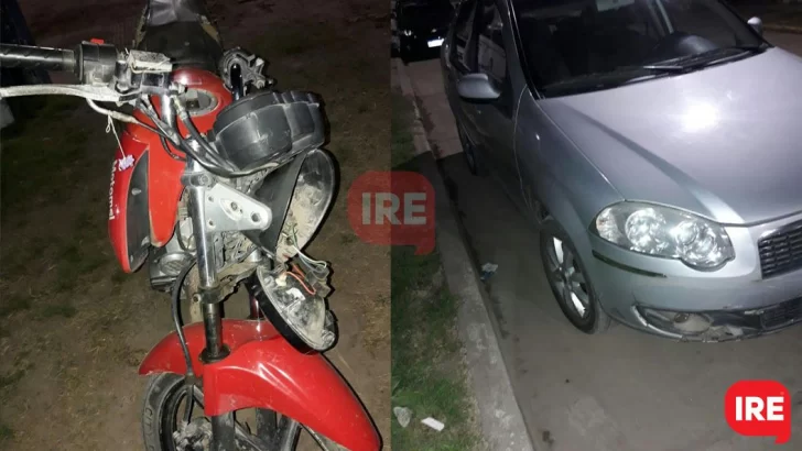 Una joven herida tras un choque entre un auto y una moto en Timbúes