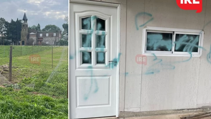 Vandalizaron con roturas y grafitis una vivienda en construcción en el balneario