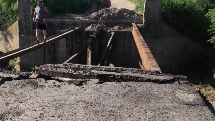 Vialidad Provincial tiró la mitad del puente para mayor seguridad