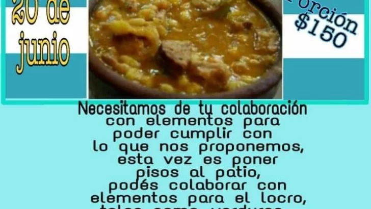 Gran venta de locro para recaudar fondos para la Escuela 980