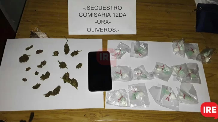 Detuvieron en Oliveros a dos jóvenes con marihuana y cocaína