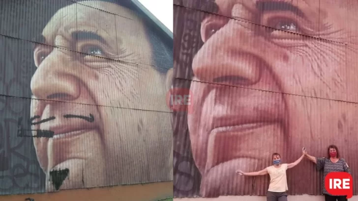 Como nuevo: Arreglaron el mural de Saer que había sido vandalizado