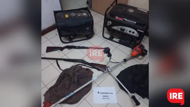 Hallaron una motoguadaña, armas y generadores eléctricos descartados en Gaboto