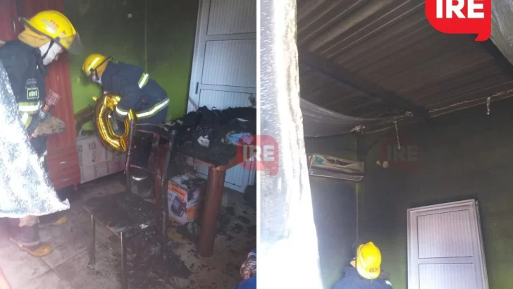 Susto por un incendio en una vivienda de Andino: Había quedado una estufa encendida
