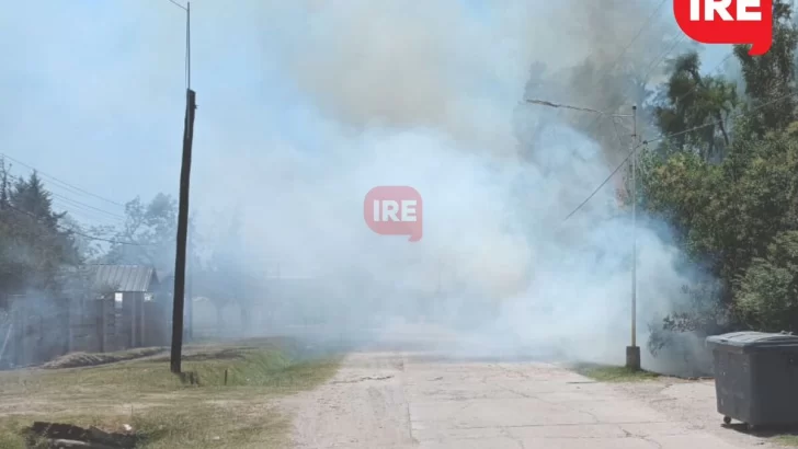 Un desperfecto de cables generó un incendio alrededor de una casa en Oliveros