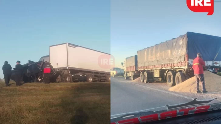 Dos camiones chocaron en autopista a la altura de la estación de Villa La Ribera