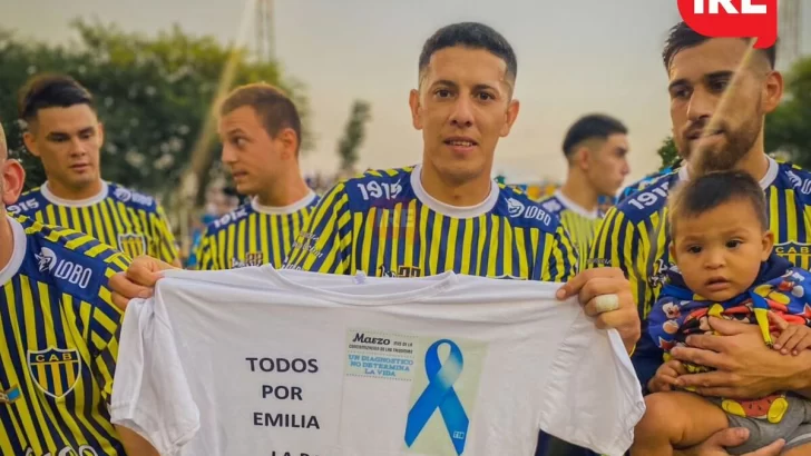 La hinchada de Belgrano se vistió de azul para concientizar sobre el síndrome que tiene Emi