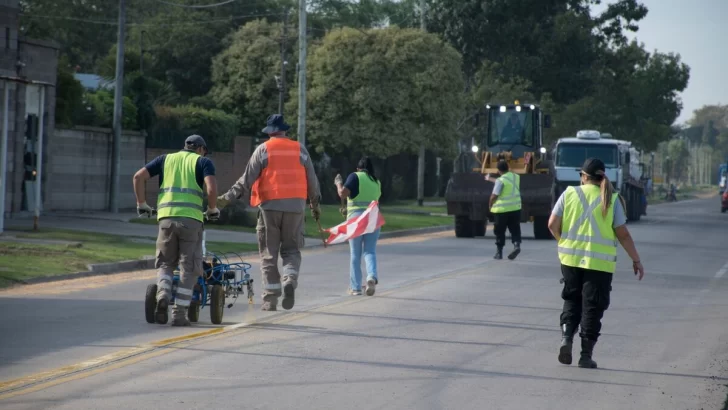 Iniciaron los trabajos de señalización y seguridad vial sobre Ruta 11 en Timbúes