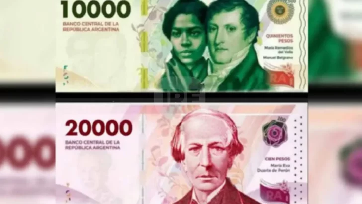 Los nuevos billetes de $10.000 y $20.000 se preparan para comenzar a circular