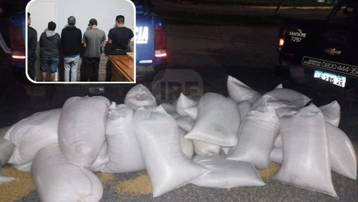 Boquilleo en el cordón: Allanaron y detuvieron a tres personas con 1.500 kilos de cereal robado