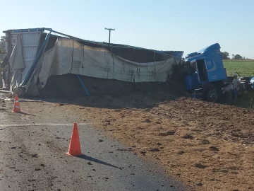 Volcó un camión ayer a la tarde en ruta 91: Hubo corte y demoras