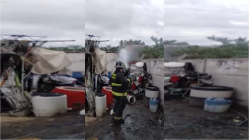 Importante incendio en el patio de una casa en San Lorenzo provocó pérdidas materiales