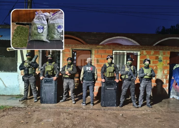 Allanamientos en San Lorenzo y Baigorria: Dos detenidos, dos demorados y secuestro de droga