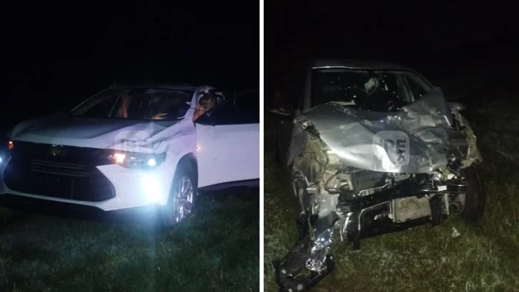 Cuatro heridos de la región tras un violento choque en la autopista a la altura de Arocena