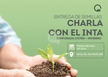 Timbúes invita a una charla con el INTA y entrega de semillas para la temporada otoño-invierno
