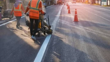 Timbúes realiza la señalización horizontal para mejorar la seguridad vial y hay desvíos