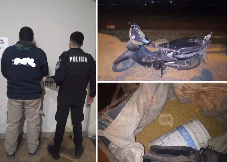 Un vecino de Puerto fue descubierto cargando cereal de la banquina e investigan si ocasionó el derrame