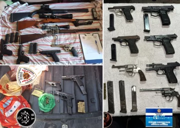 Rosario: la Policía secuestró 24 armas de fuego entre el sábado y el lunes, sobre un total de 52 en todo julio