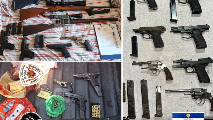 Rosario: la Policía secuestró 24 armas de fuego entre el sábado y el lunes, sobre un total de 52 en todo julio